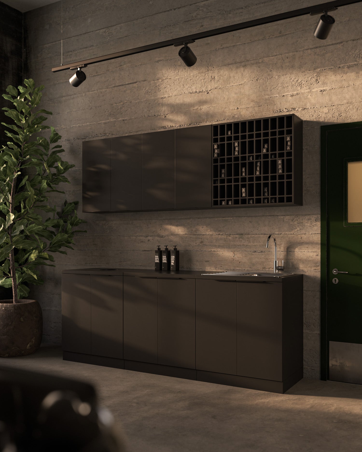 Colorbar bookcase - Wall-mounted cabinet - Black